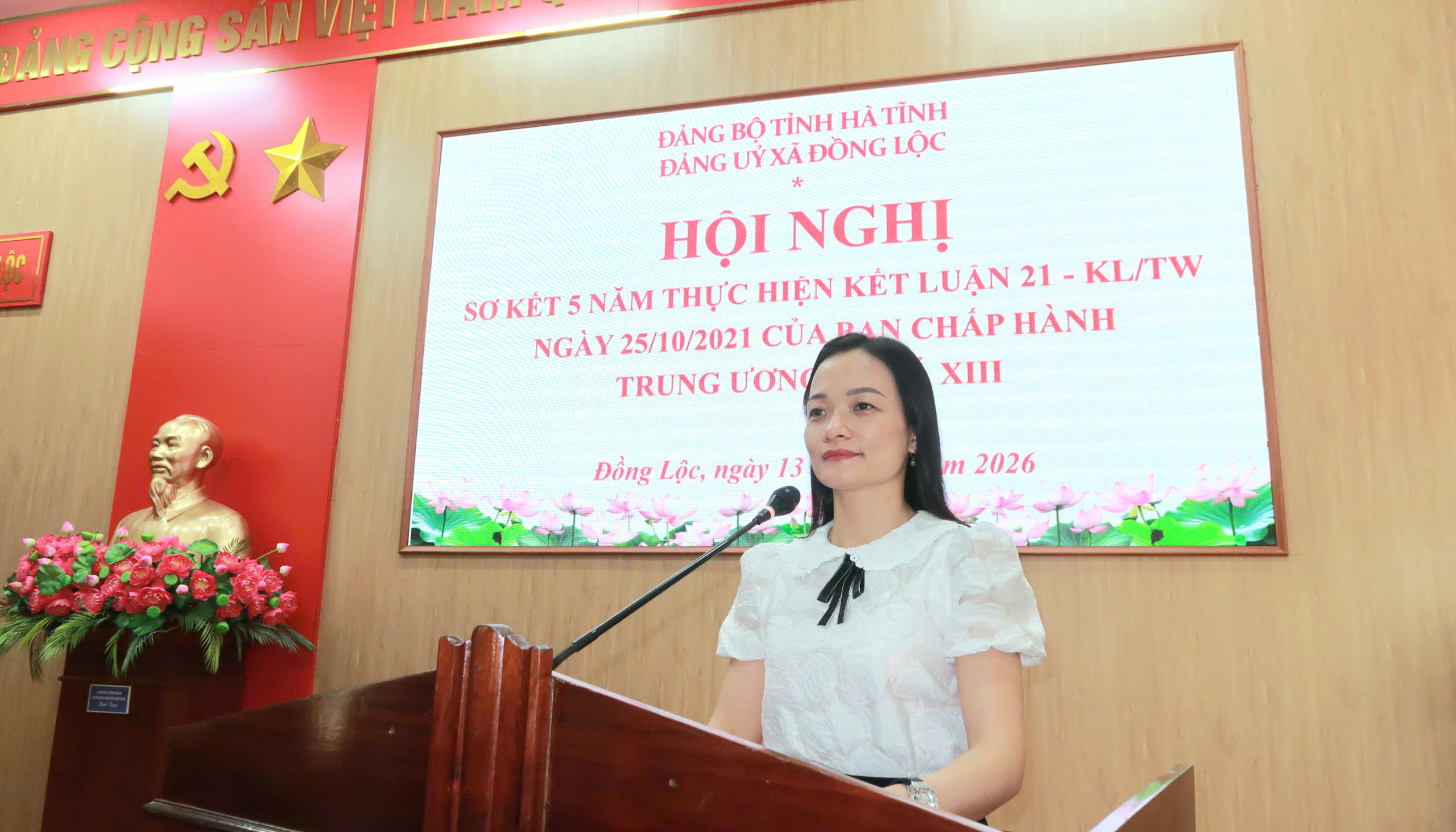 ĐẢNG ỦY XÃ ĐỒNG LỘC SƠ KẾT 5 NĂM THỰC HIỆN KẾT LUẬN SỐ 21-KL/TW CỦA BAN CHẤP HÀNH TRUNG ƯƠNG KHÓA XIII