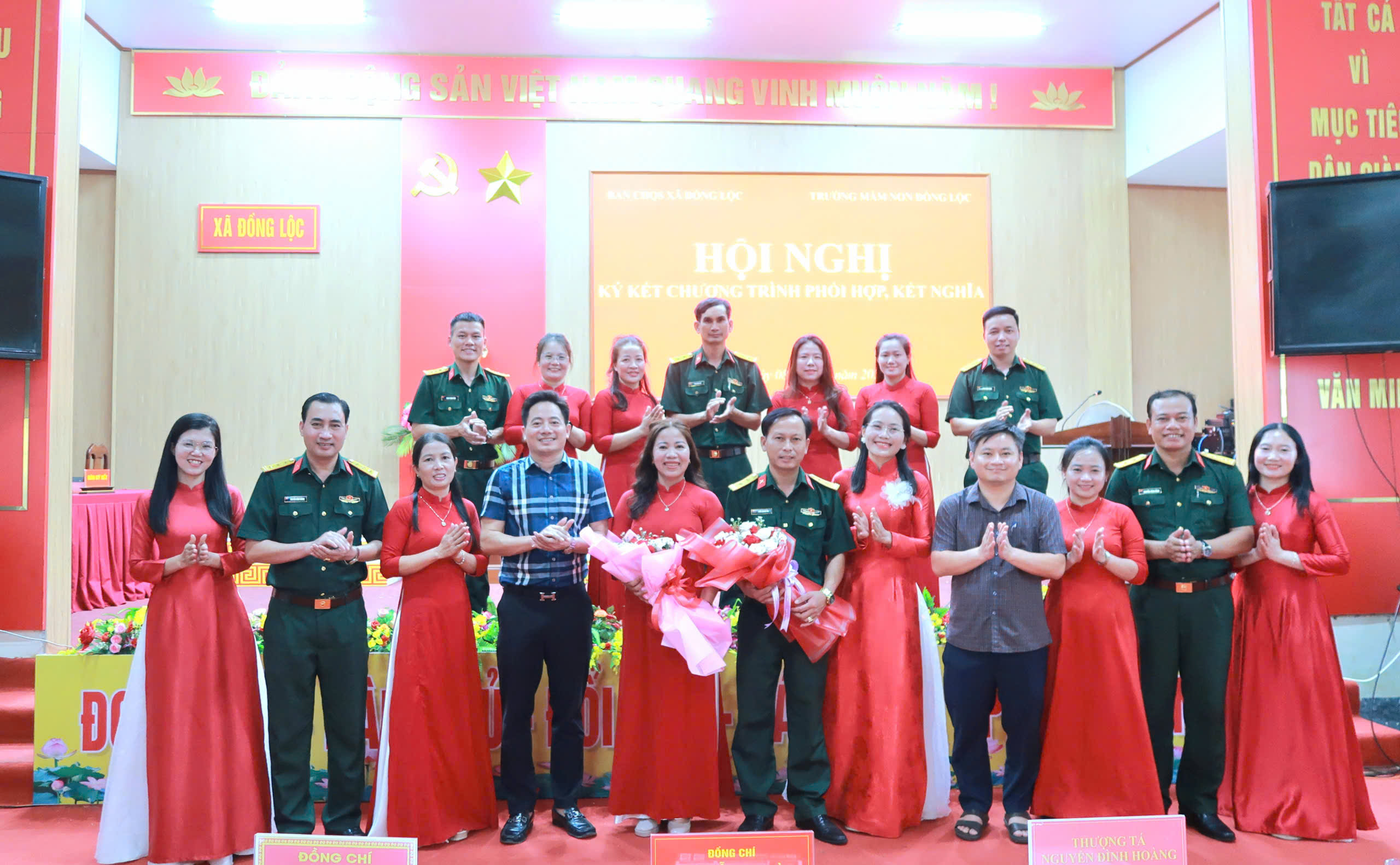 BAN CHQS XÃ ĐỒNG LỘC VÀ TRƯỜNG MẦM NON ĐỒNG LỘC KÝ KẾT CHƯƠNG TRÌNH PHỐI HỢP, KẾT NGHĨA