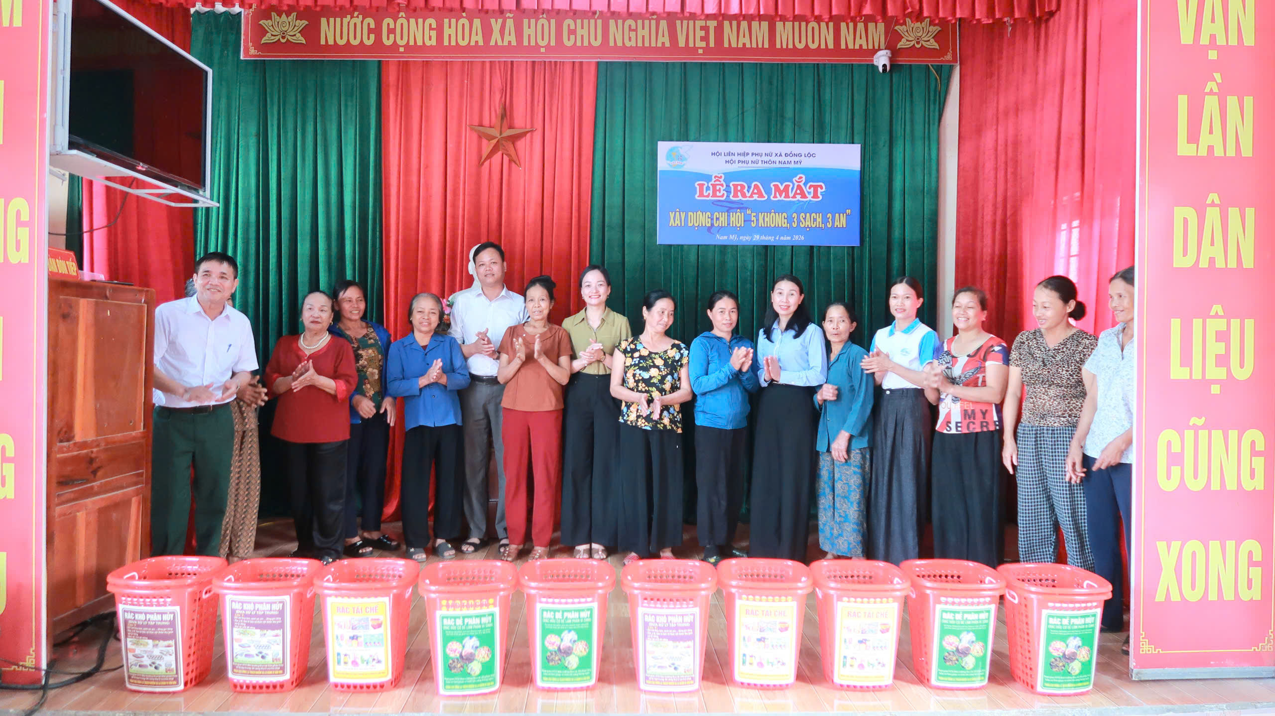 ĐỒNG LỘC RA MẮT CHI HỘI “5 KHÔNG, 3 SẠCH, 3 AN” TẠI THÔN NAM MỸ 