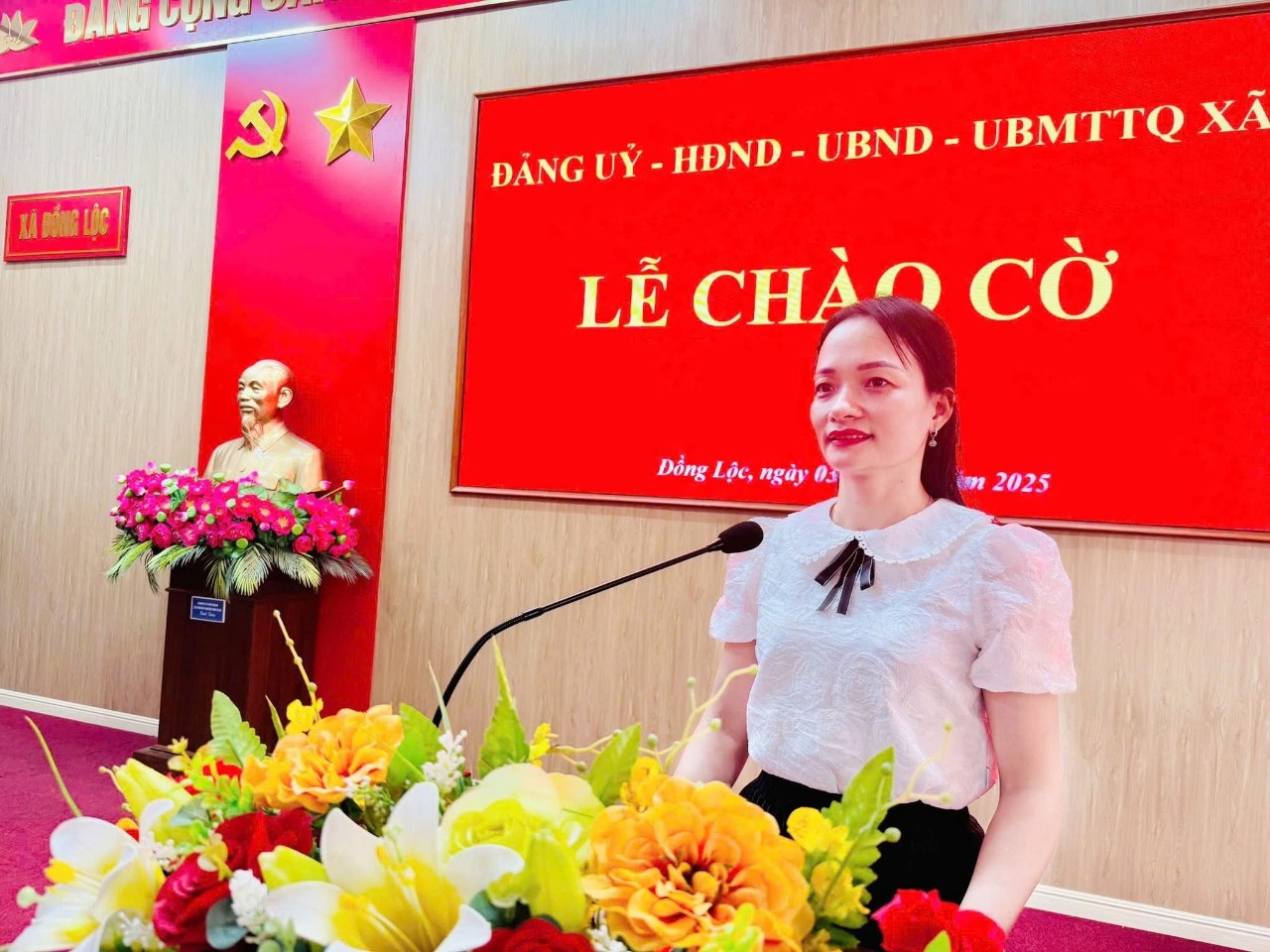 Xã Đồng Lộc tổ chức Lễ chào cờ đầu tháng 9