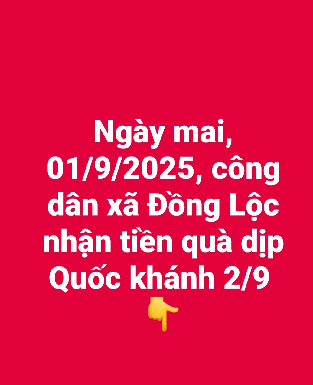Ngày 01/9/2025, nhân dân xã Đồng Lộc nhận quà Quốc Khánh 2/9