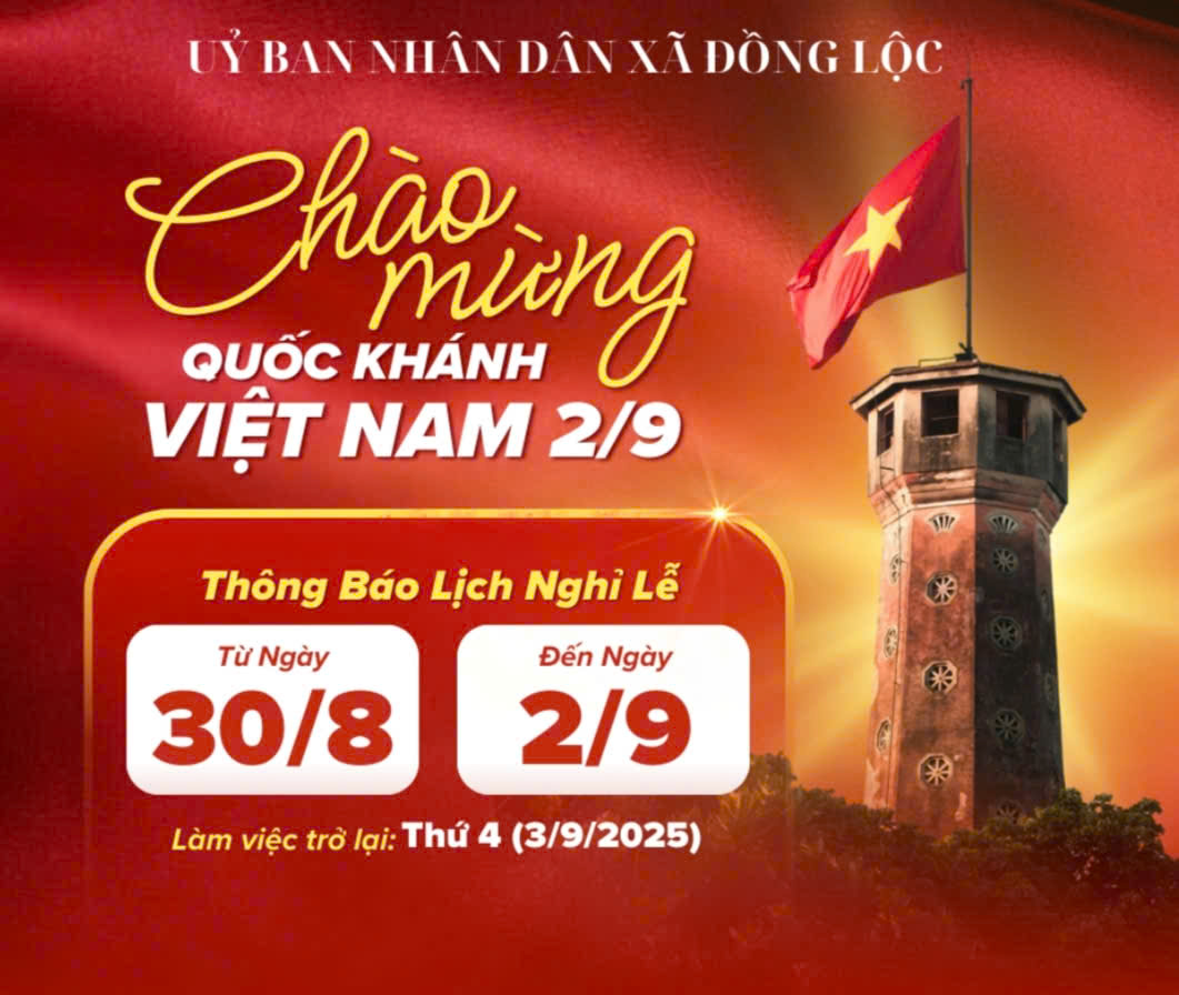 thông báo Lịch nghỉ Lễ Quốc khánh 02/9/2025