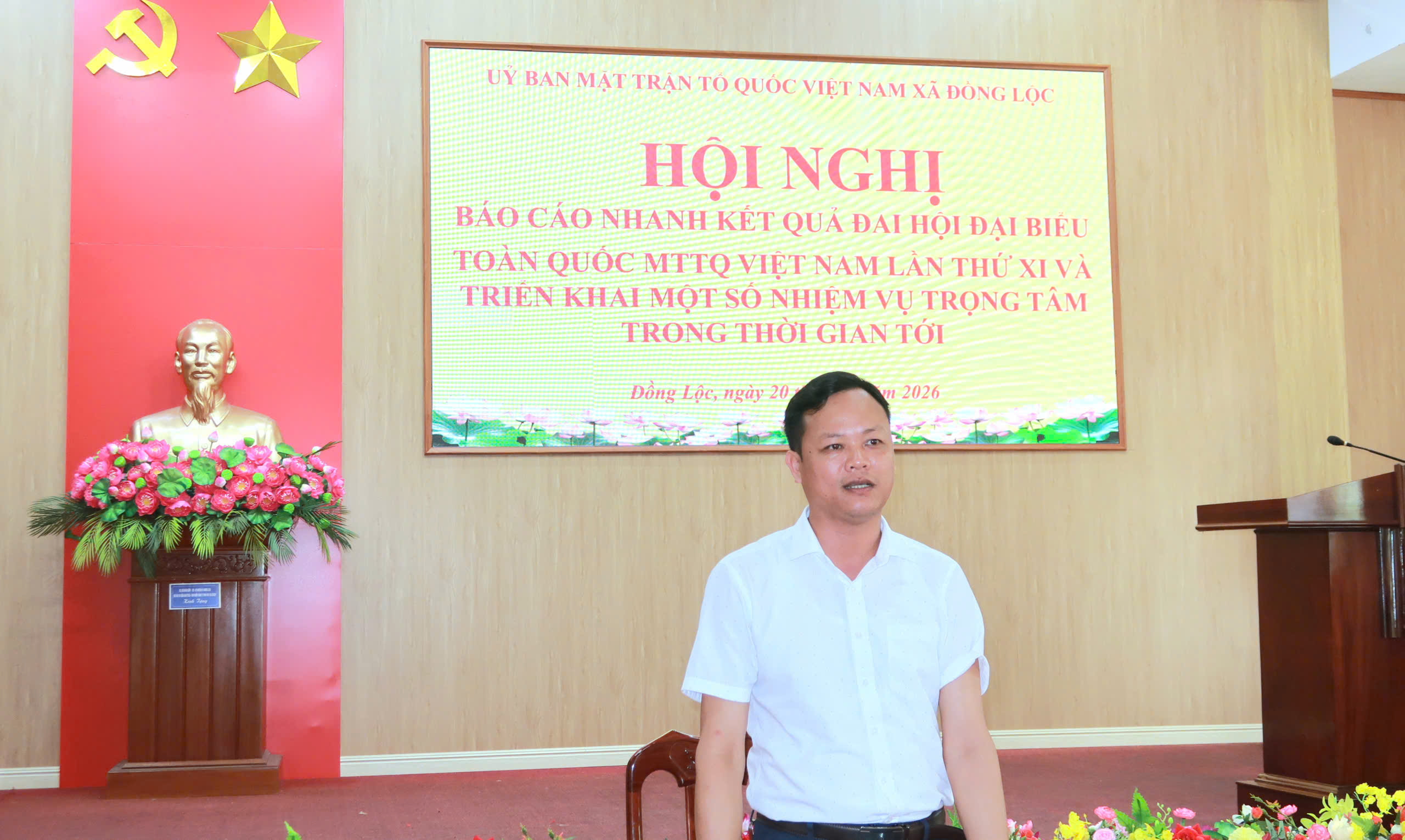 ỦY BAN MTTQ VIỆT NAM XÃ ĐỒNG LỘC TỔ CHỨC HỘI NGHỊ BÁO CÁO NHANH KẾT QUẢ ĐẠI HỘI ĐẠI BIỂU TOÀN QUỐC MTTQ VIỆT NAM LẦN THỨ XI